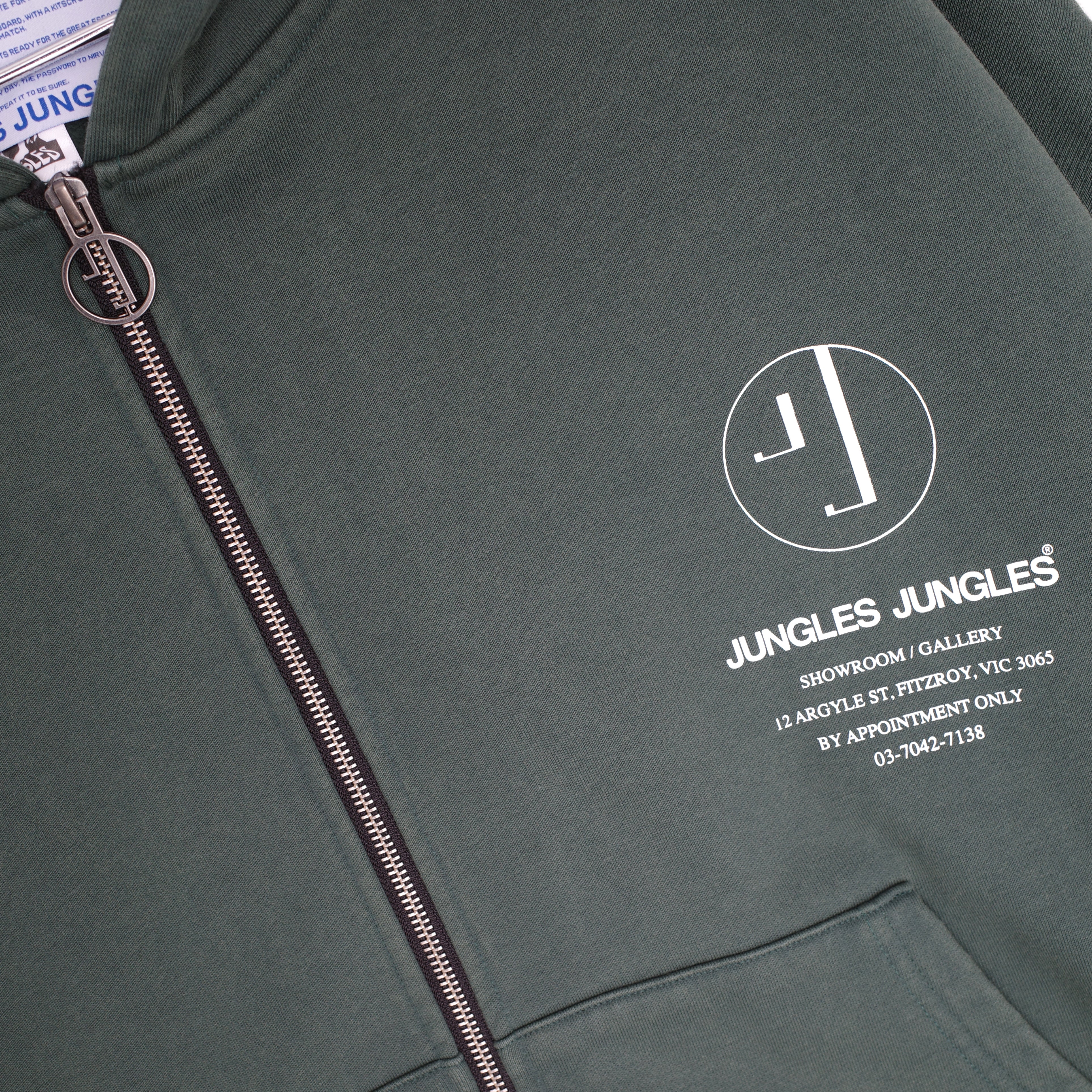 Appointment Only Zip-Up Hoodie Faded Green - Image 3