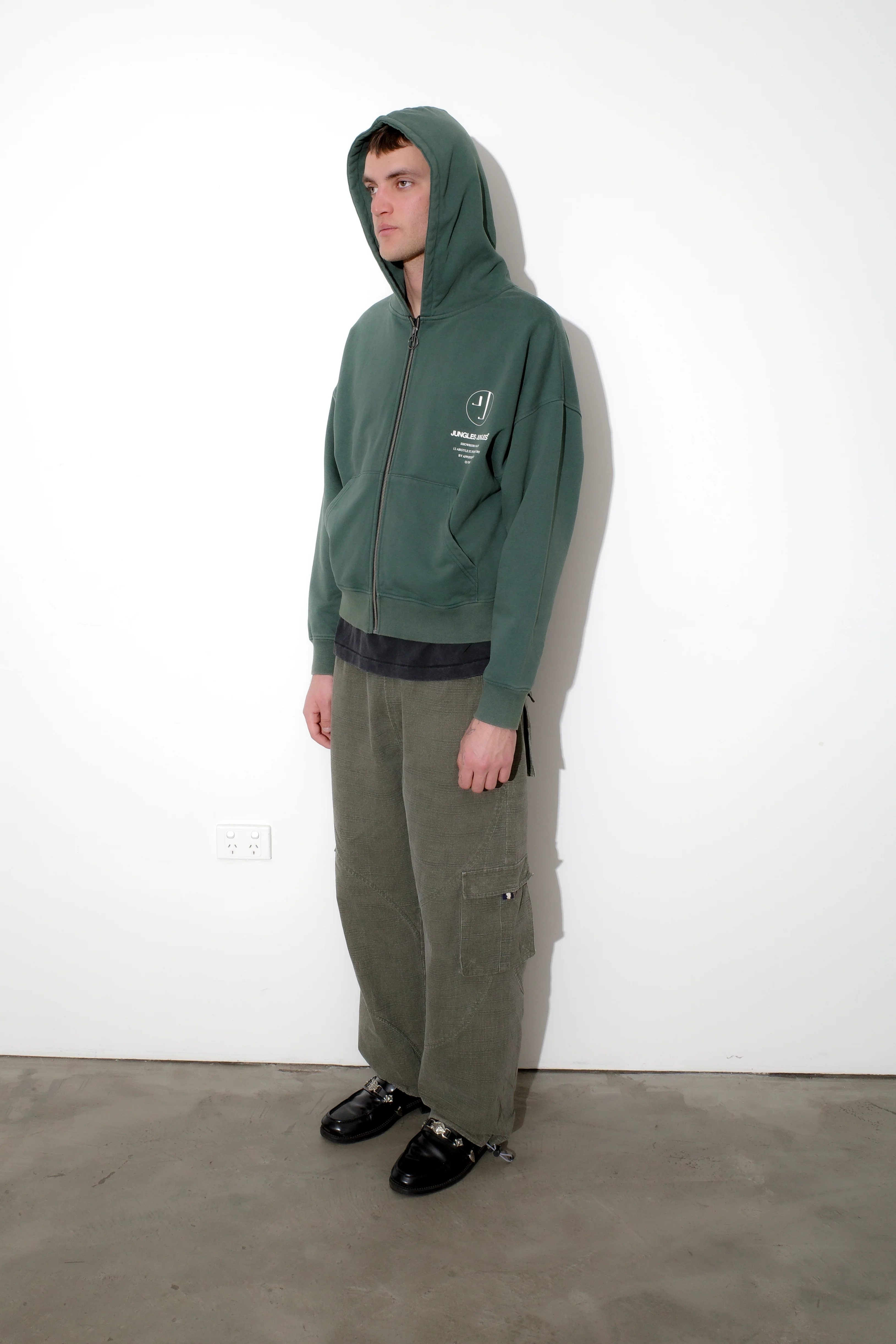 Appointment Only Zip-Up Hoodie Faded Green - Image 5