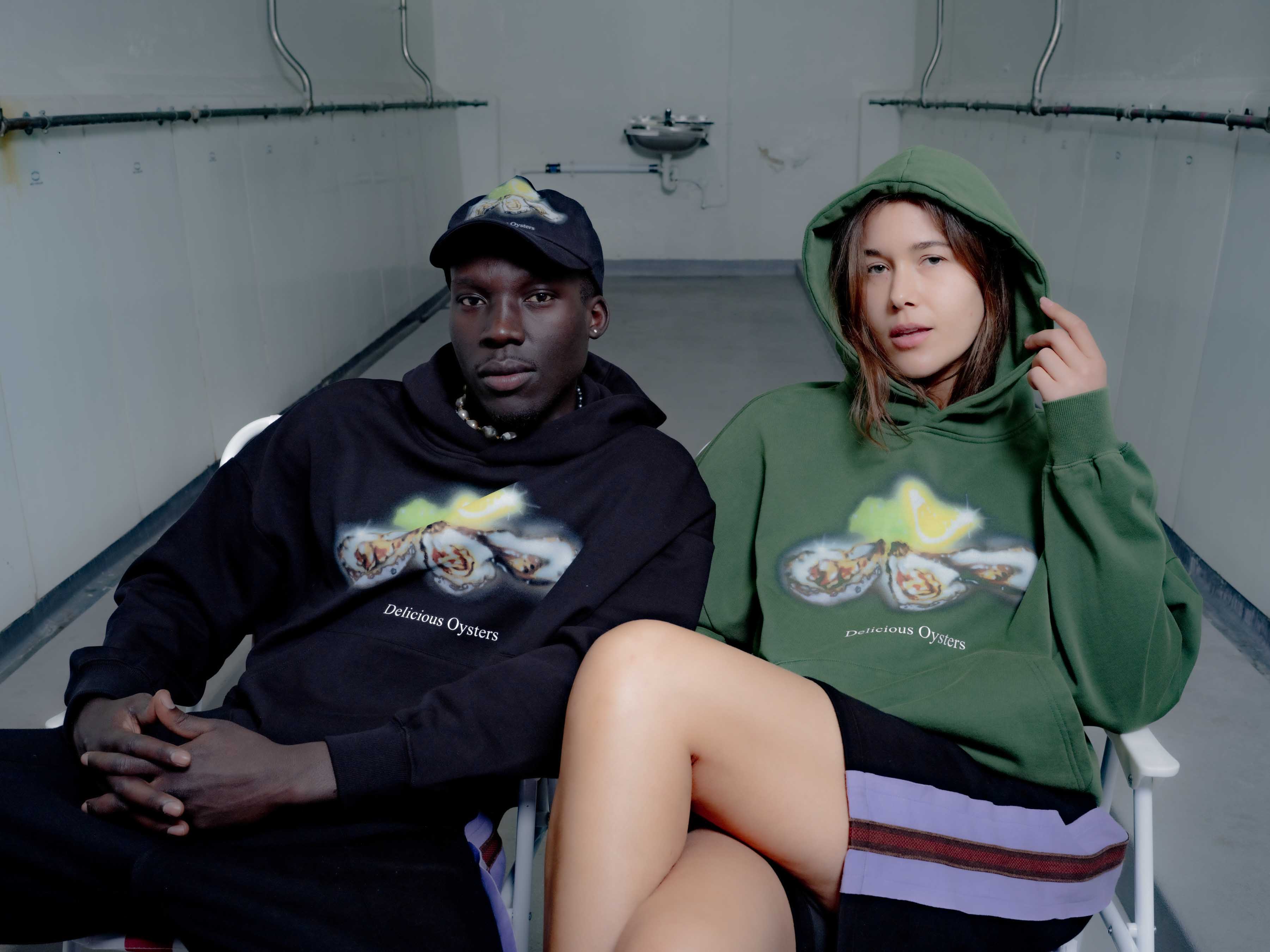 Delicious Oysters Hoodie - faded green - Image 2
