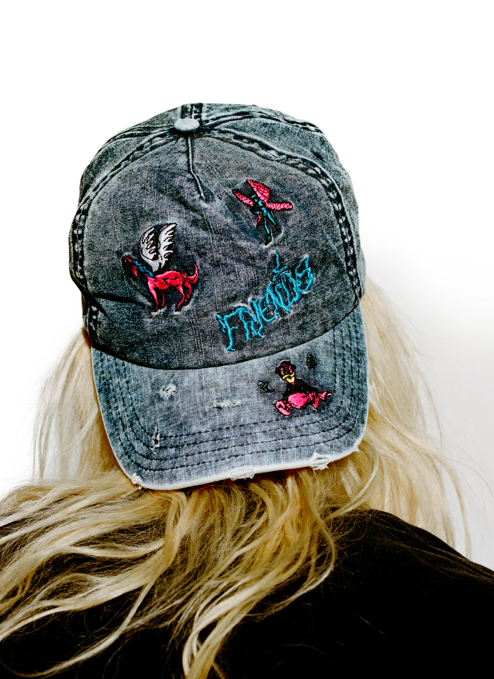 Friends Distressed Denim Cap - Image 3