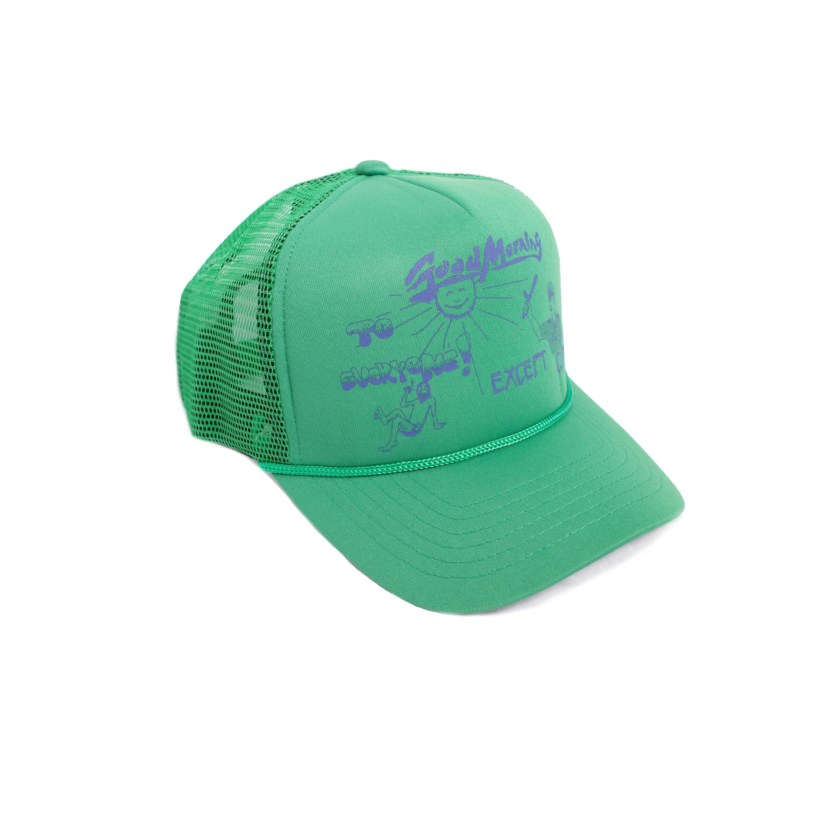 Good Morning except Cops Trucker Cap Green - Image 3