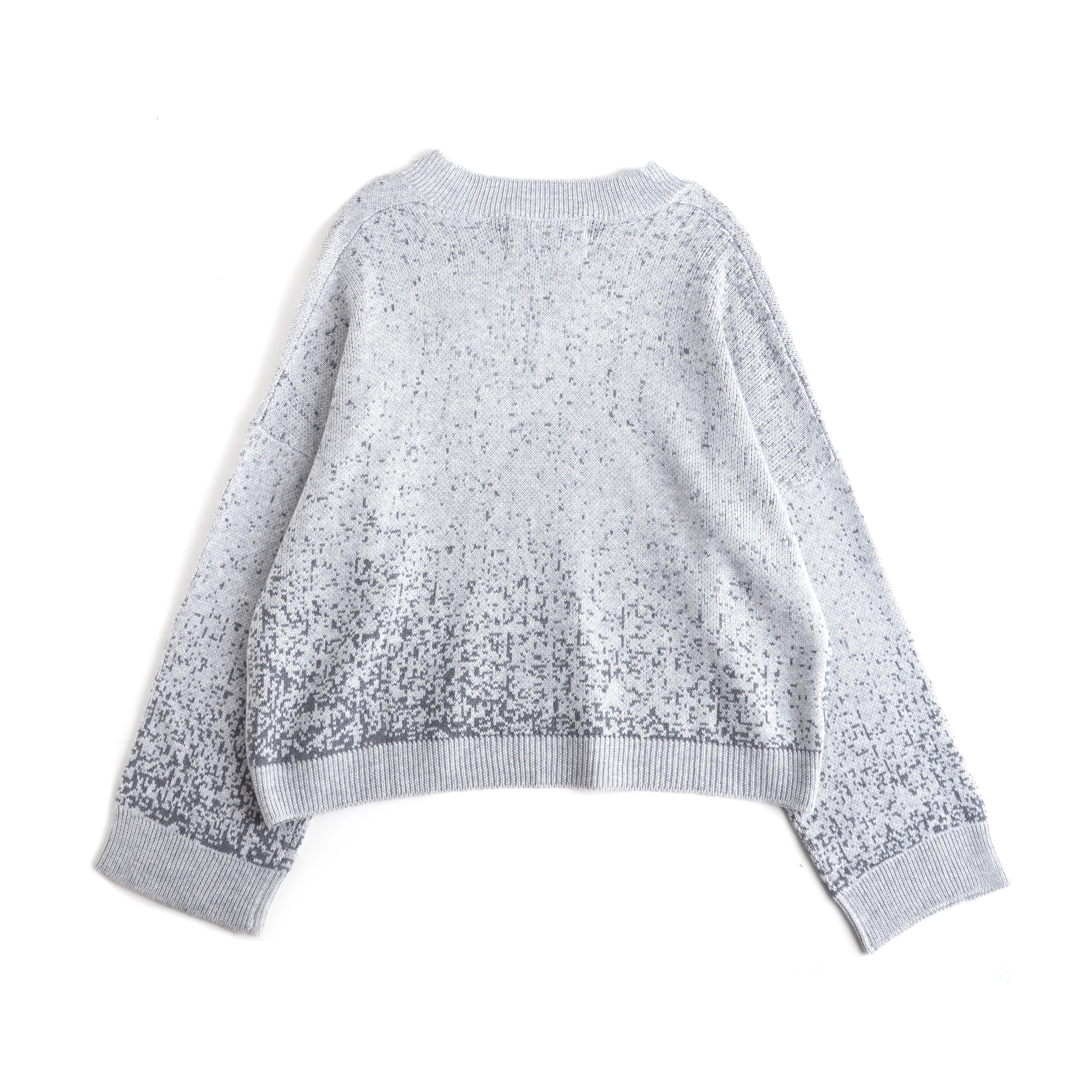 SPECKLE V-NECK SWEATER GREY - Image 10