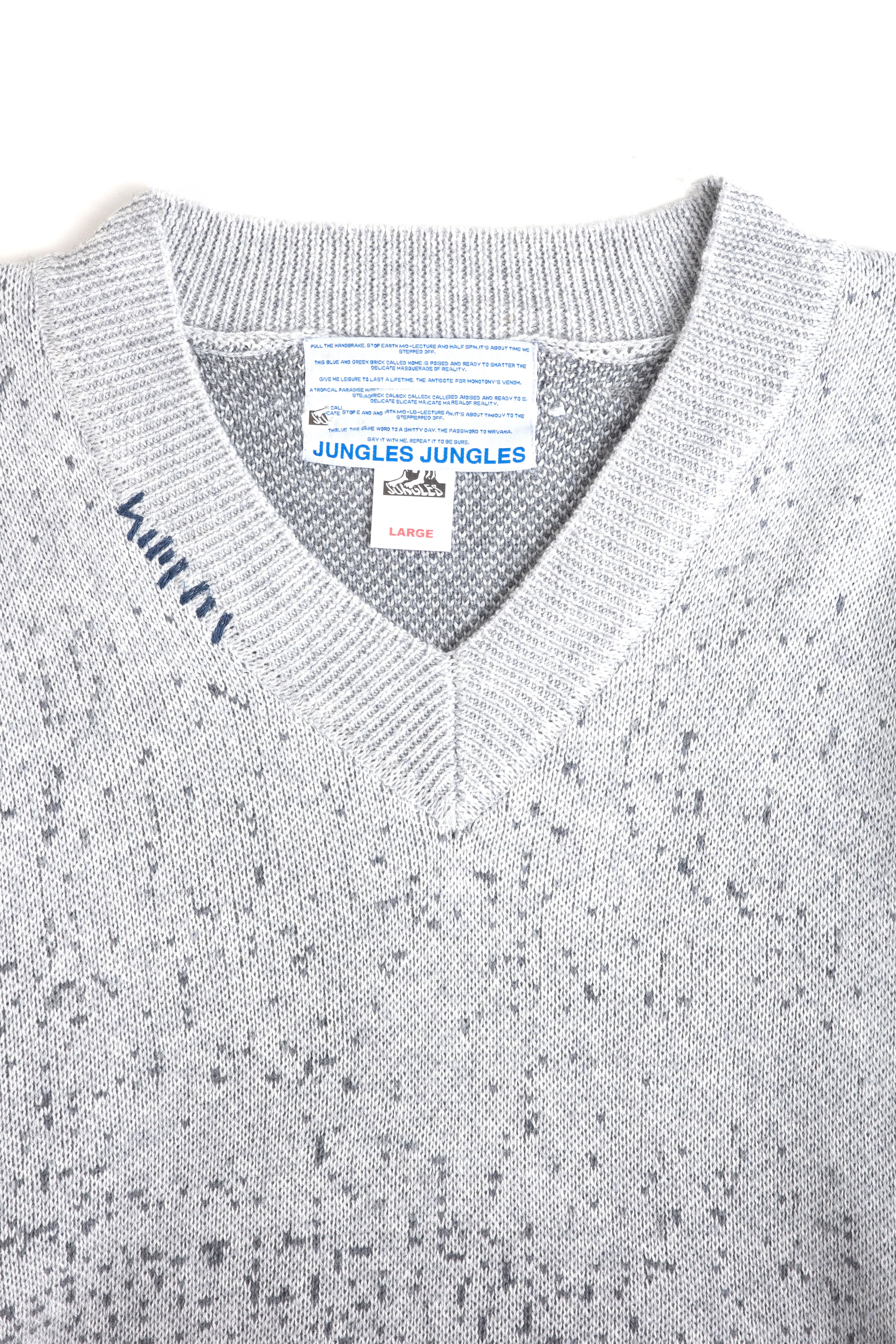 SPECKLE V-NECK SWEATER GREY - Image 7