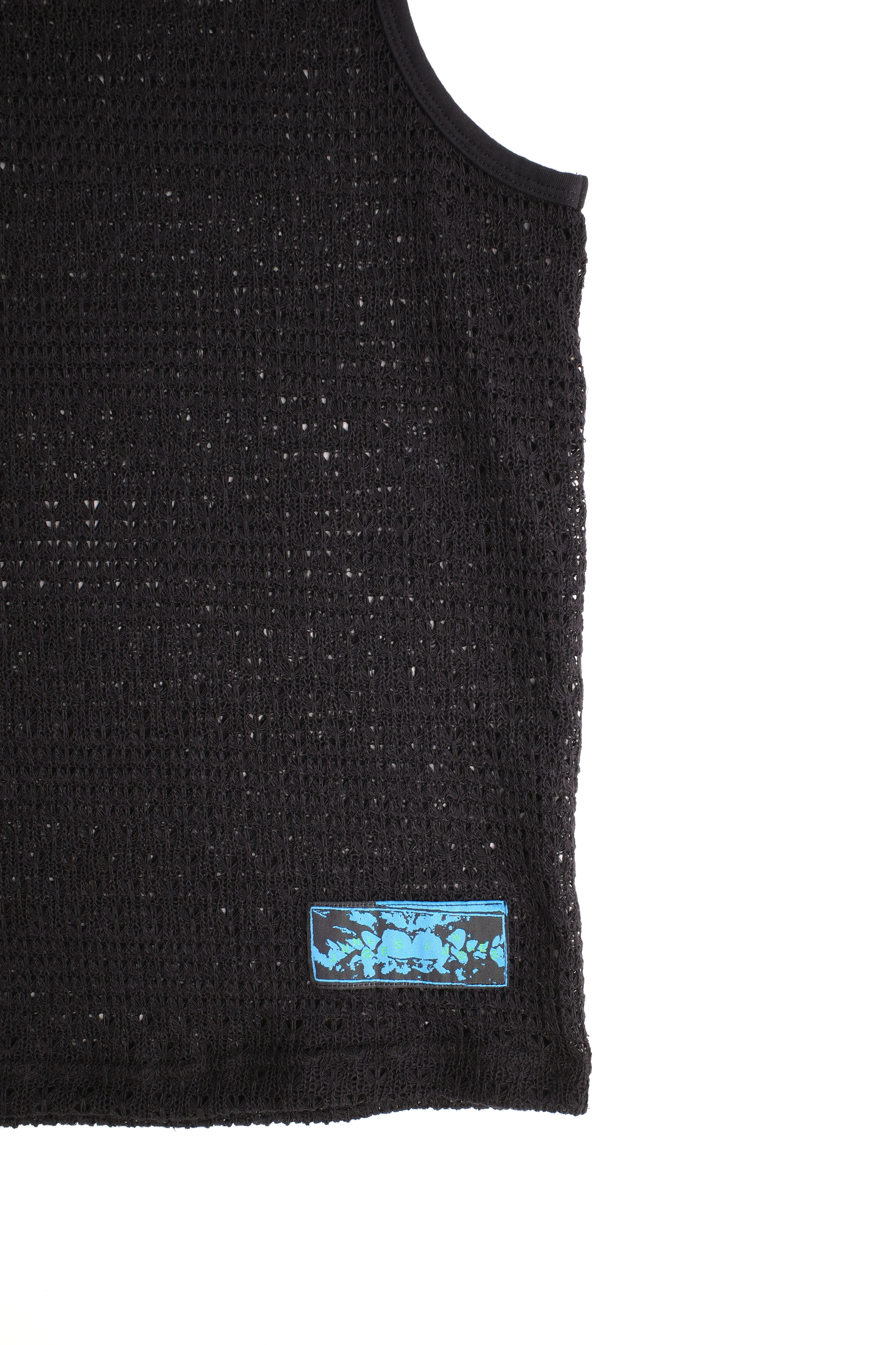Loose Knit Sleeveless-Black - Image 3