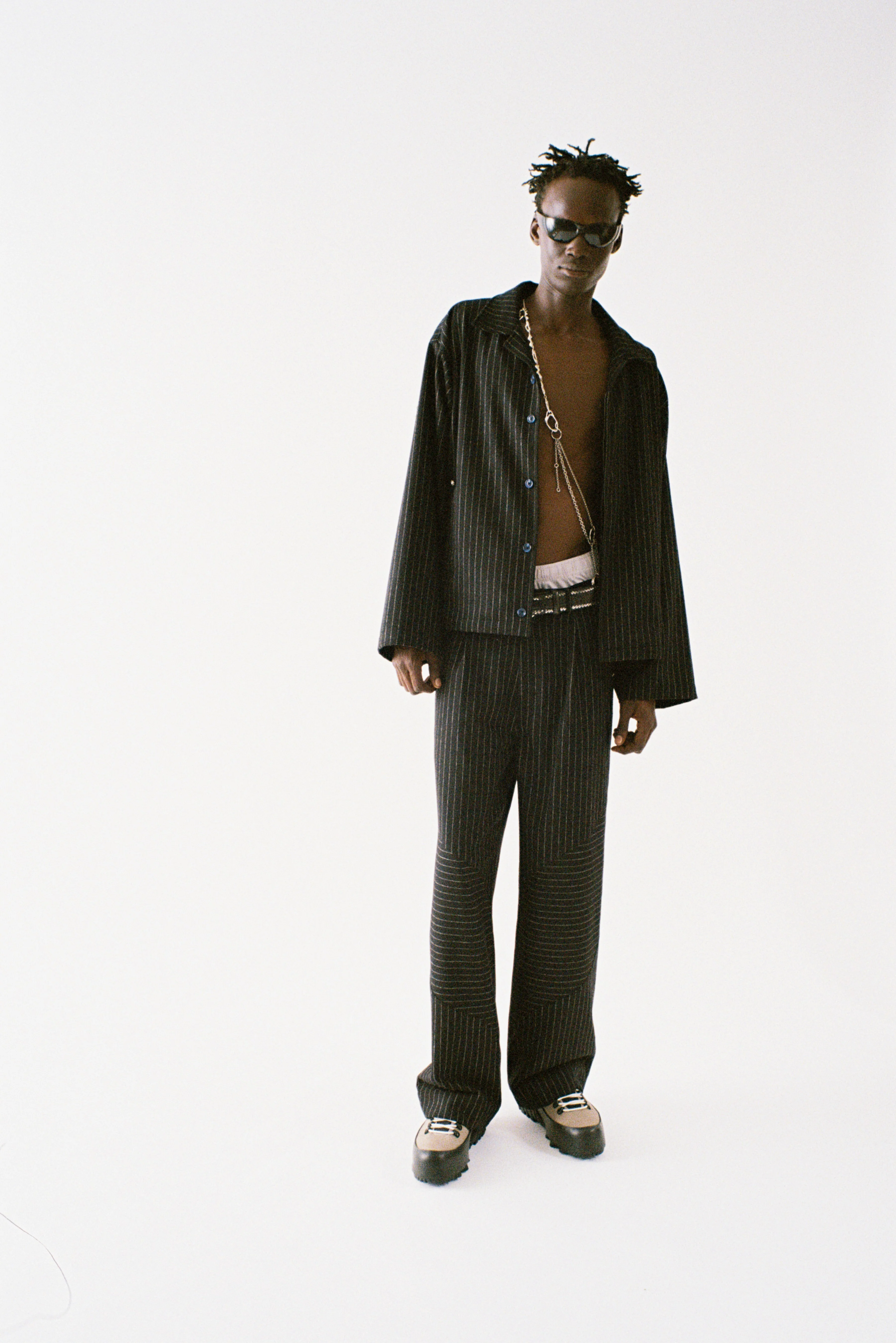 Pinstripe Wool Box Jacket - Image 6