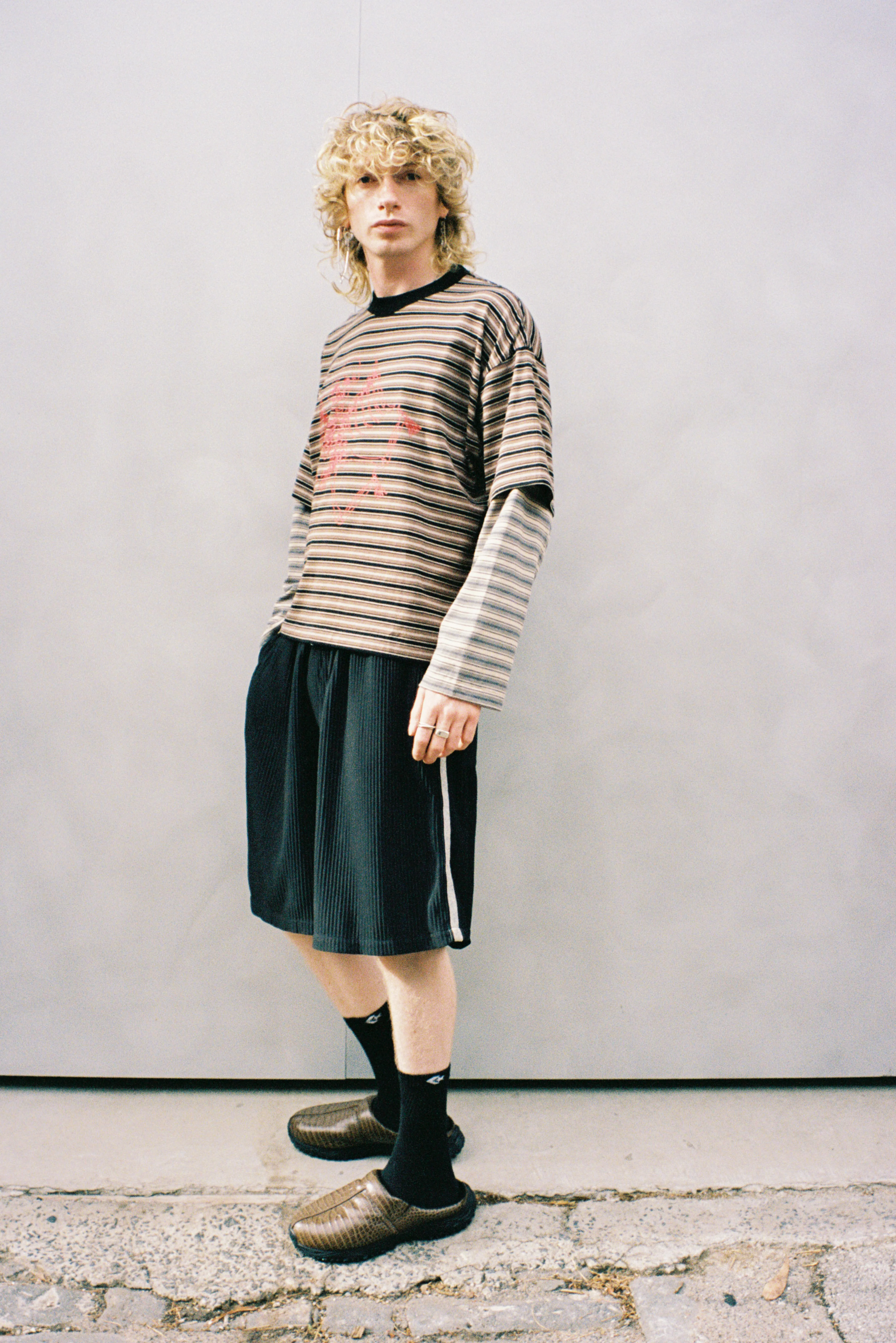 SKELETON STRIPE DOUBLE SLEEVE TEE - Image 4