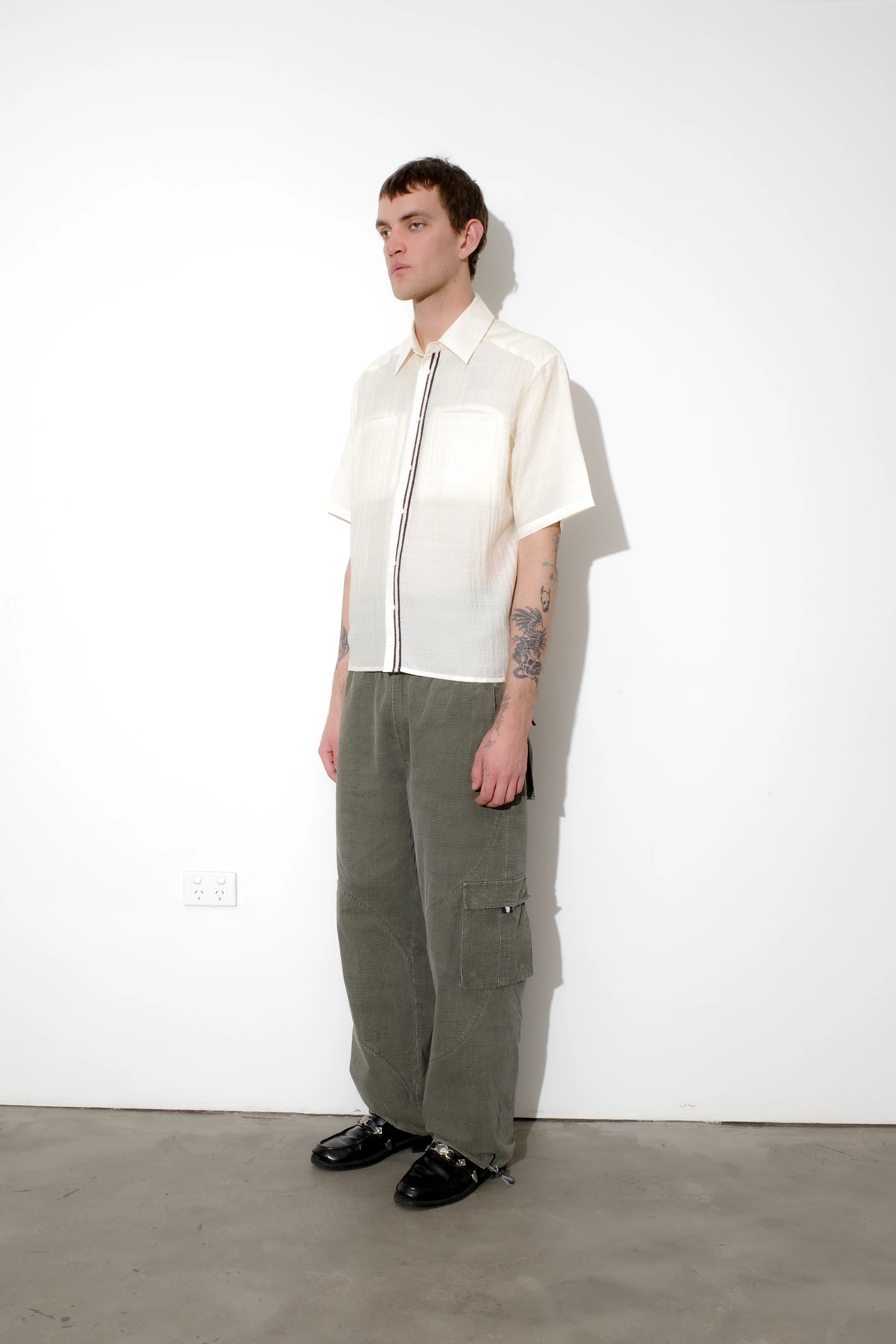 Weave Trim Button Up Shirt - Image 5
